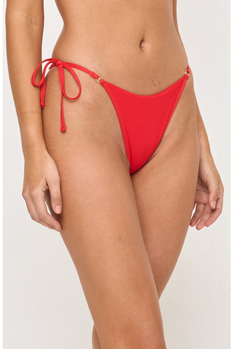Banning Side Tie Bikini Bottoms, Alternate, color, FLAME