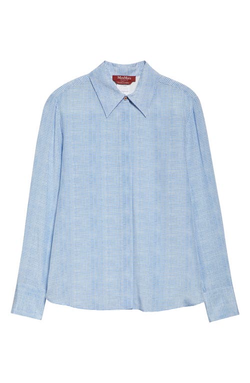 Max Mara Nola Geometric Print Silk Top In Blue