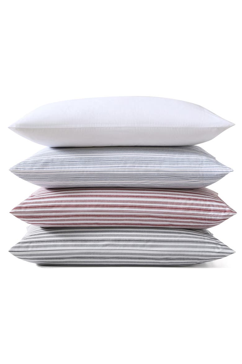 Coleridge Stripe Set of 2 Pillowcases, Alternate, color, CHARCOAL