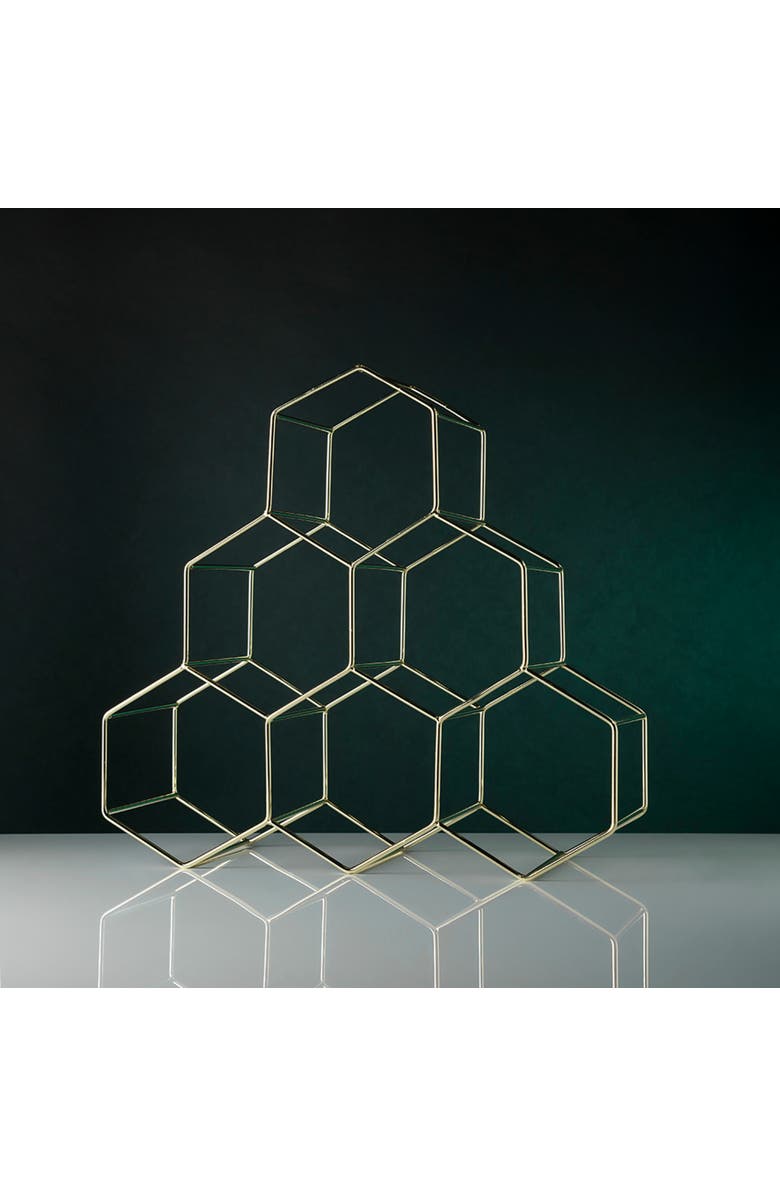 Viski Geo Countertop 6-Bottle Wine Rack, Alternate, color, Gold