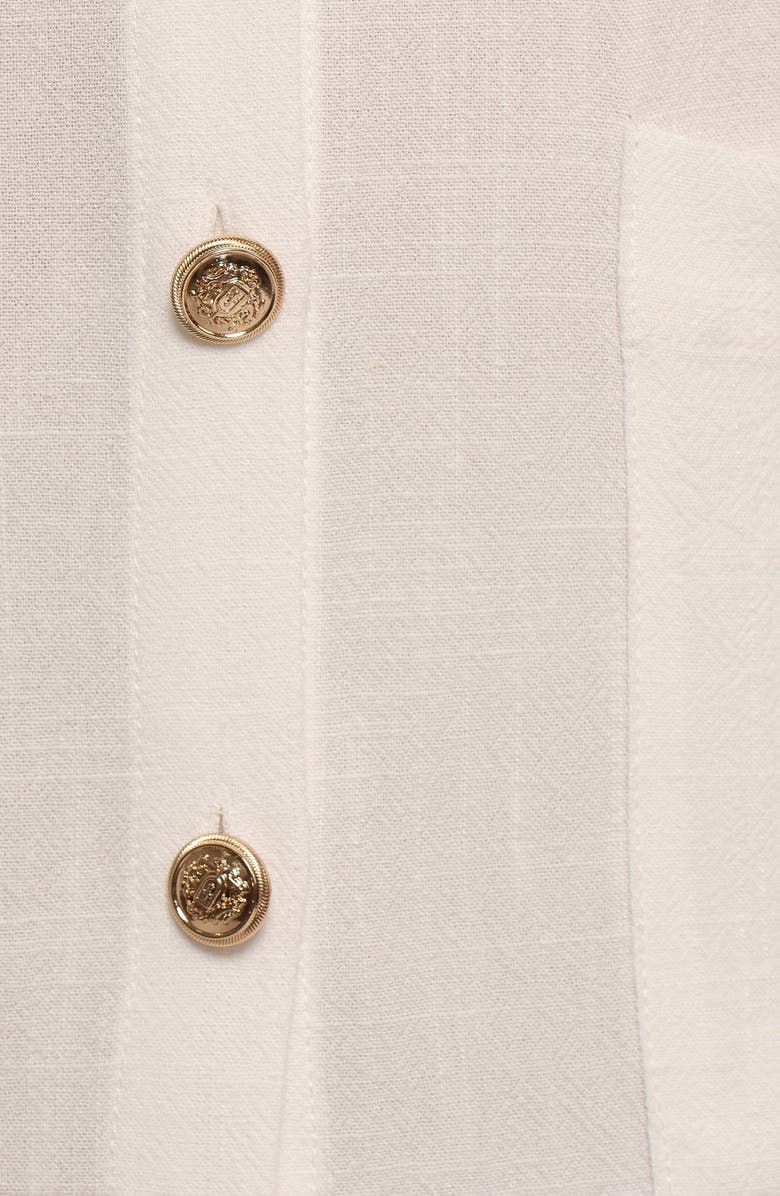 Petal & Pup Velvette Sleeveless Button Front Cotton Shift Dress, Alternate, color, White