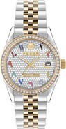 PHILIPP PLEIN Date Superlative Crystal Bracelet Watch, 34mm