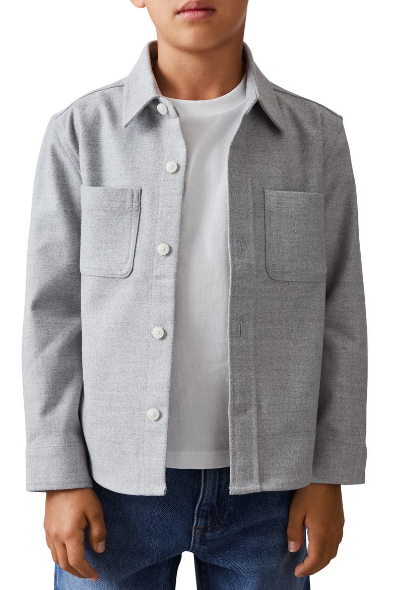 Kids' Parque Sr. Button-Up Shirt, Alternate, color, SOFT GREY MELANGE
