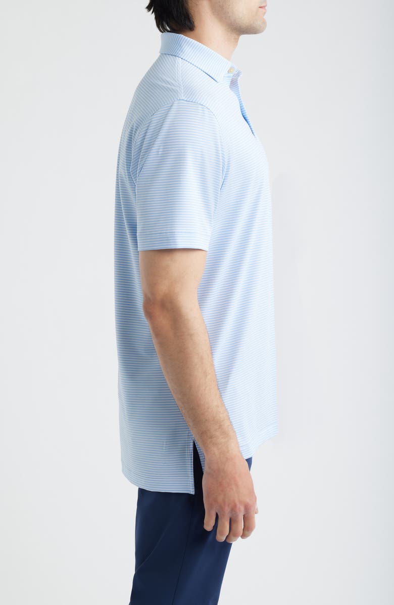 Peter Millar Bolt Performance Jersey Polo, Alternate, color, White Blue Stripe