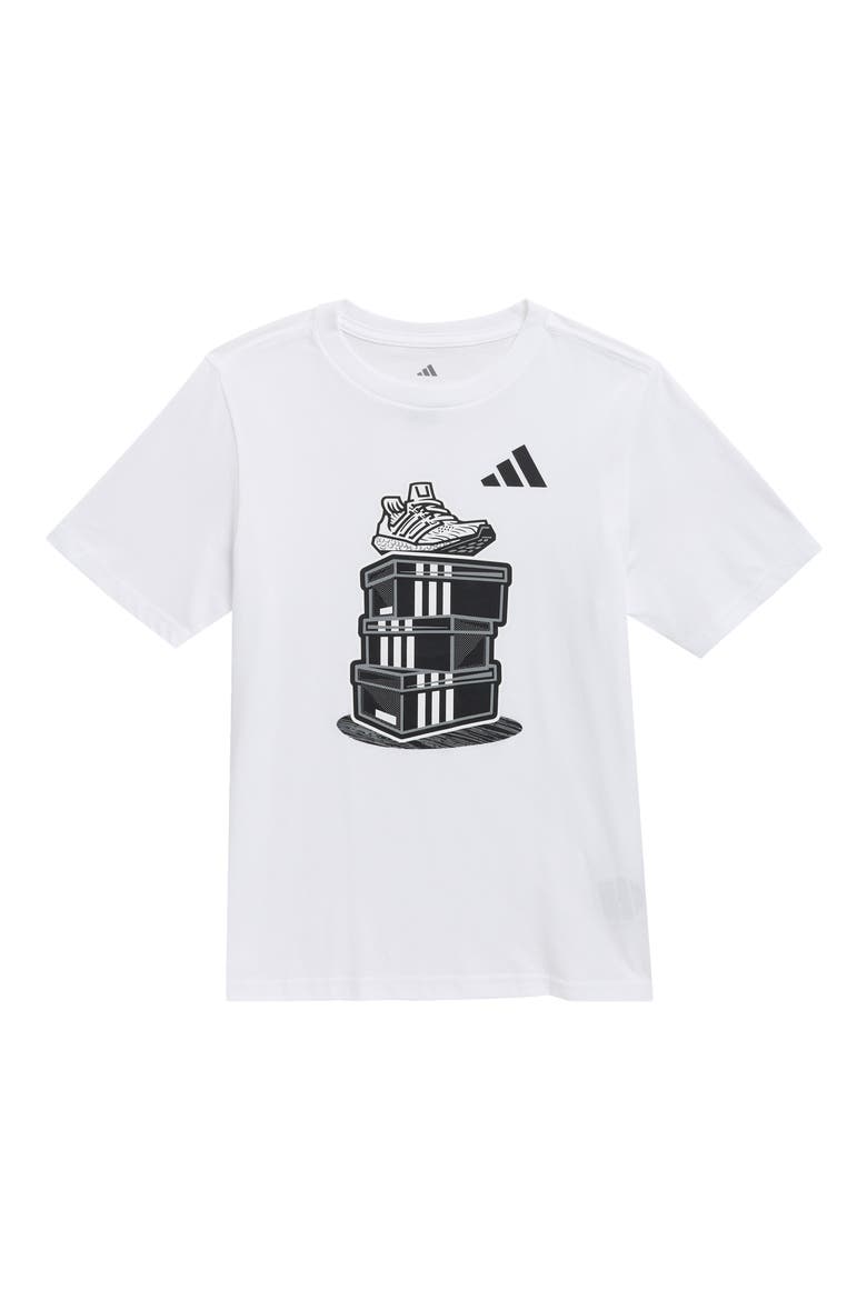 Kids' Stacked Shoebox Cotton Graphic T-Shirt, Main, color, WHITE