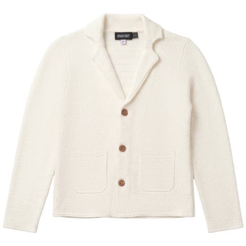 Textured Knit Blazer with Wooden Buttons (Little Kid & Big Kid)