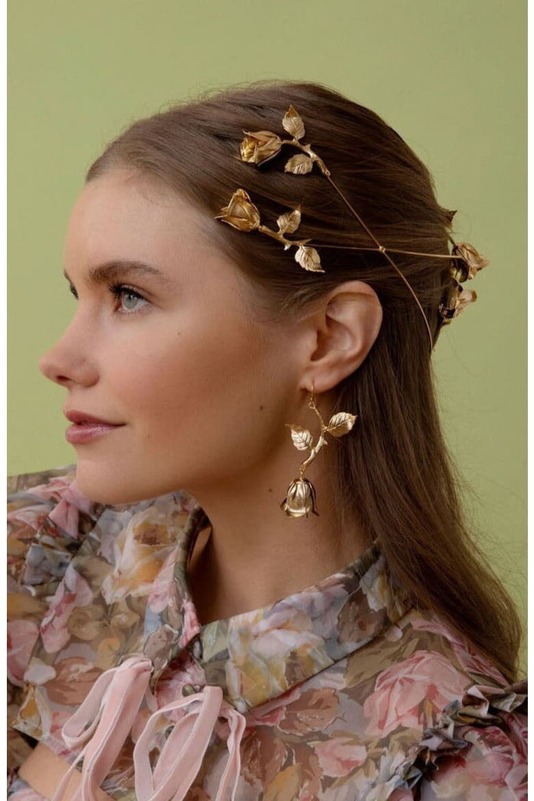 Rose & Vine Circlet, Alternate, color, Gold