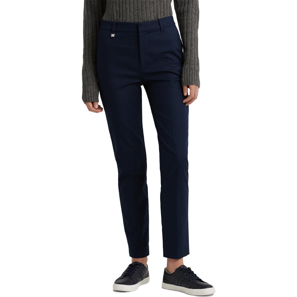 RALPH LAUREN LAUREN RALPH LAUREN DOUBLE FACED STRETCH COTTON PANTS