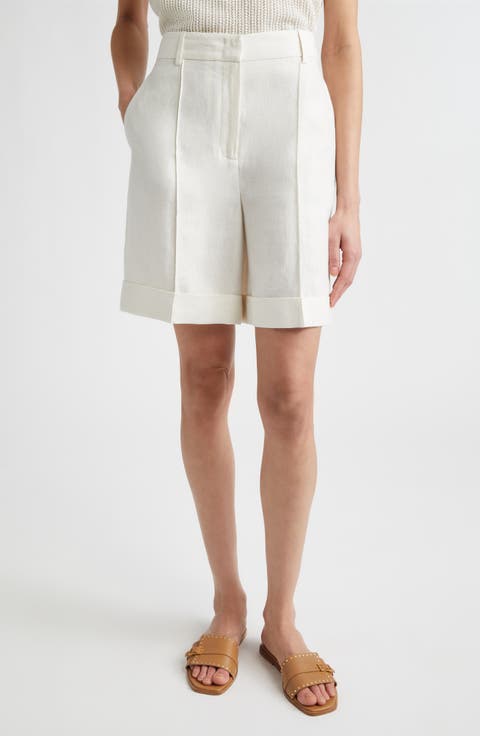 Sparkle Linen Blend Bermuda Shorts