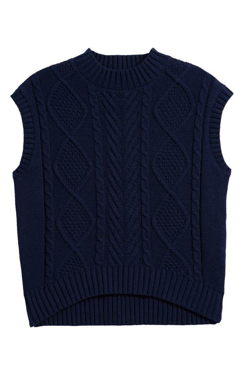 Freshman Kids' Cable Sweater Vest In Blue