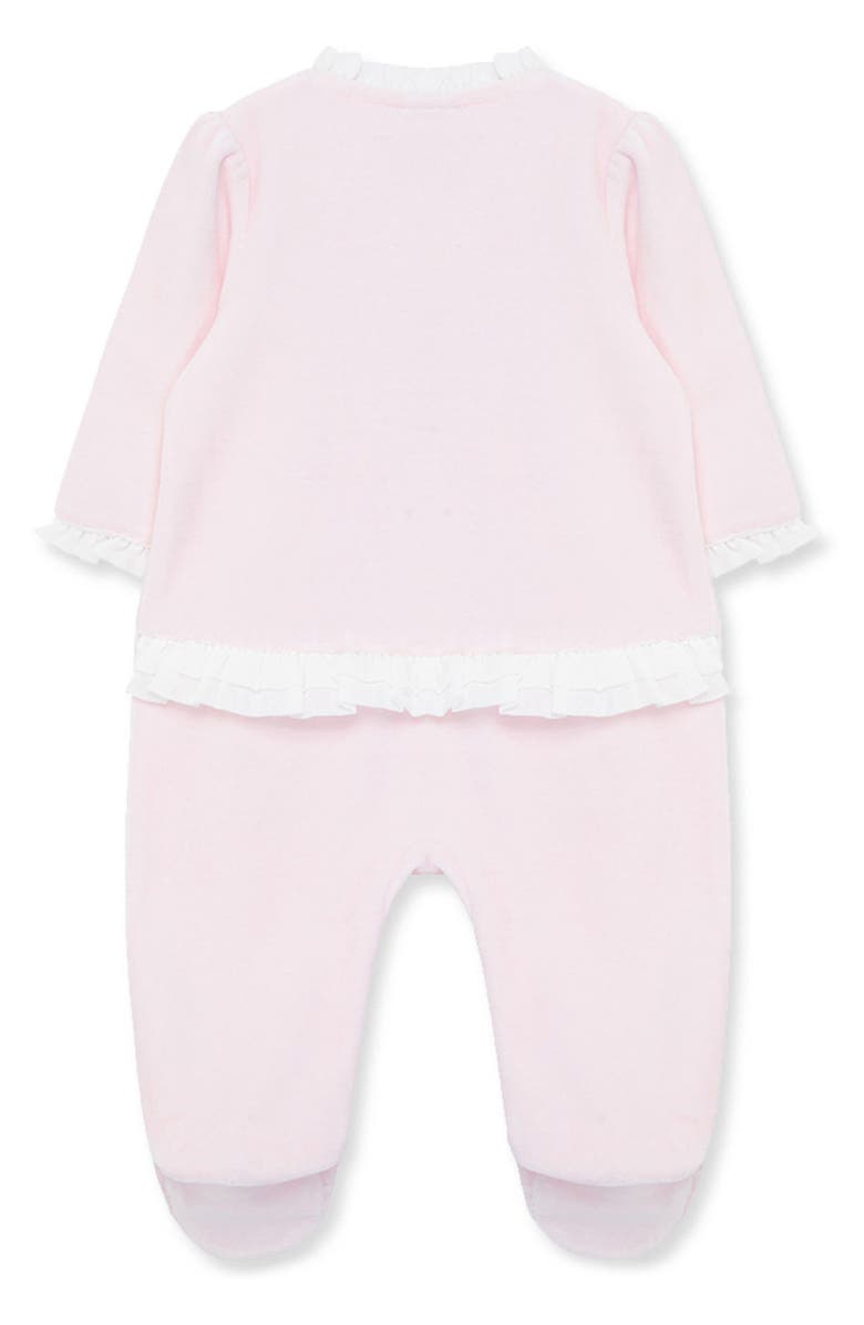 Little Me Flowers Velour Footie, Alternate, color,