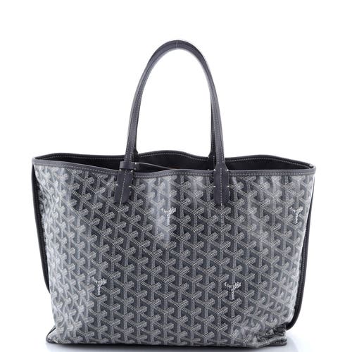 Pre-owned Goyard Goyard Anjou Reversible Tote Coated Canvas Pm In Gray