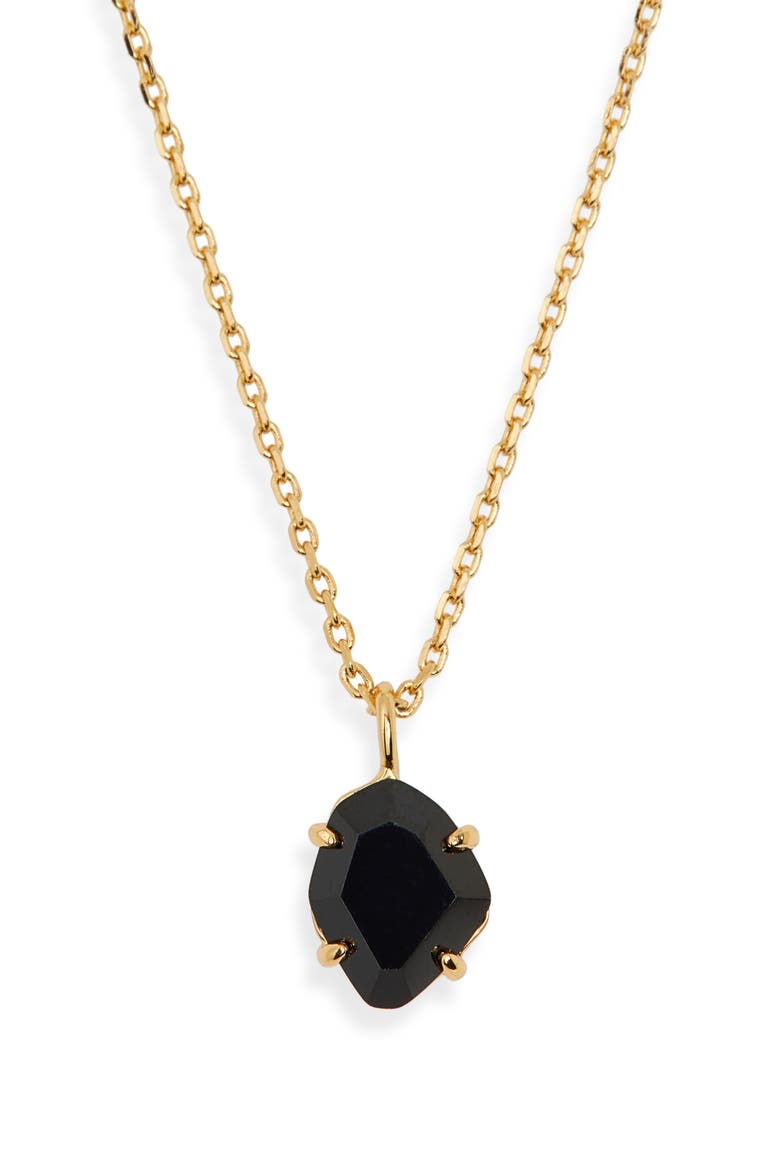 treasure trove mini pendant necklace, Main, color, JET