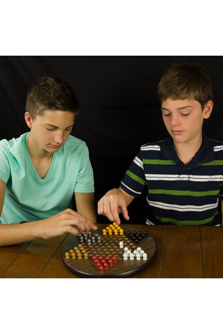 Chinese Checkers Wood Board Game, Ages 6+, Alternate, color, Multicolored