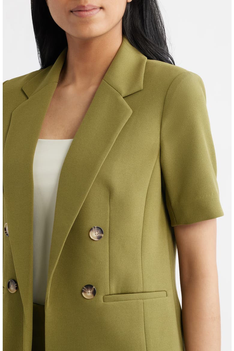 Short Sleeve Double Breasted Jacket, Alternate, color, BAY LEAF