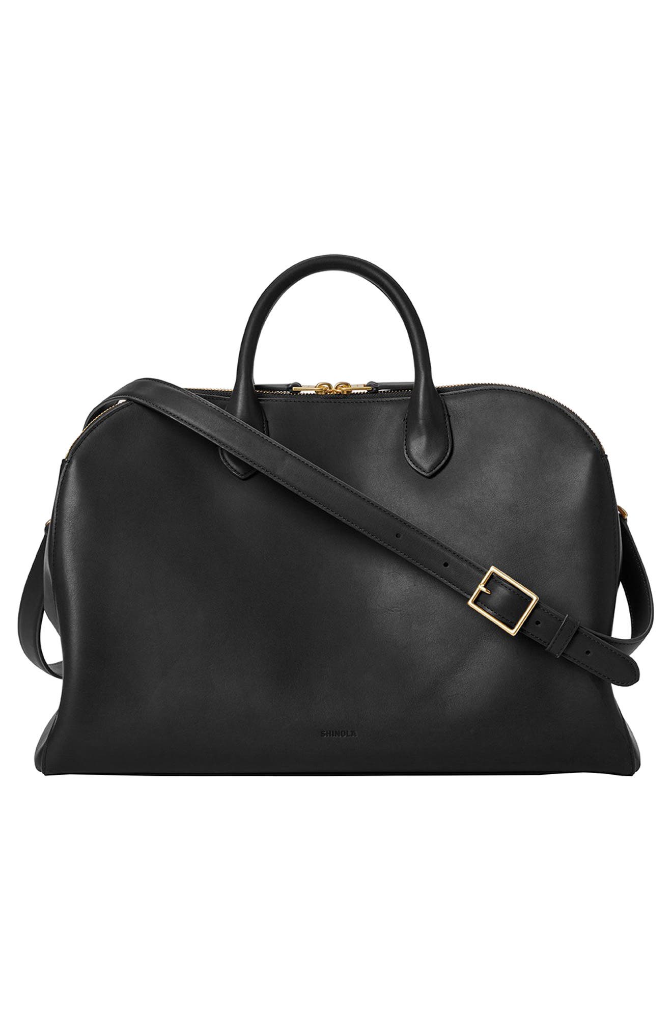 Shinola Bixby Leather Work Laptop Satchel, Alternate, color, Black