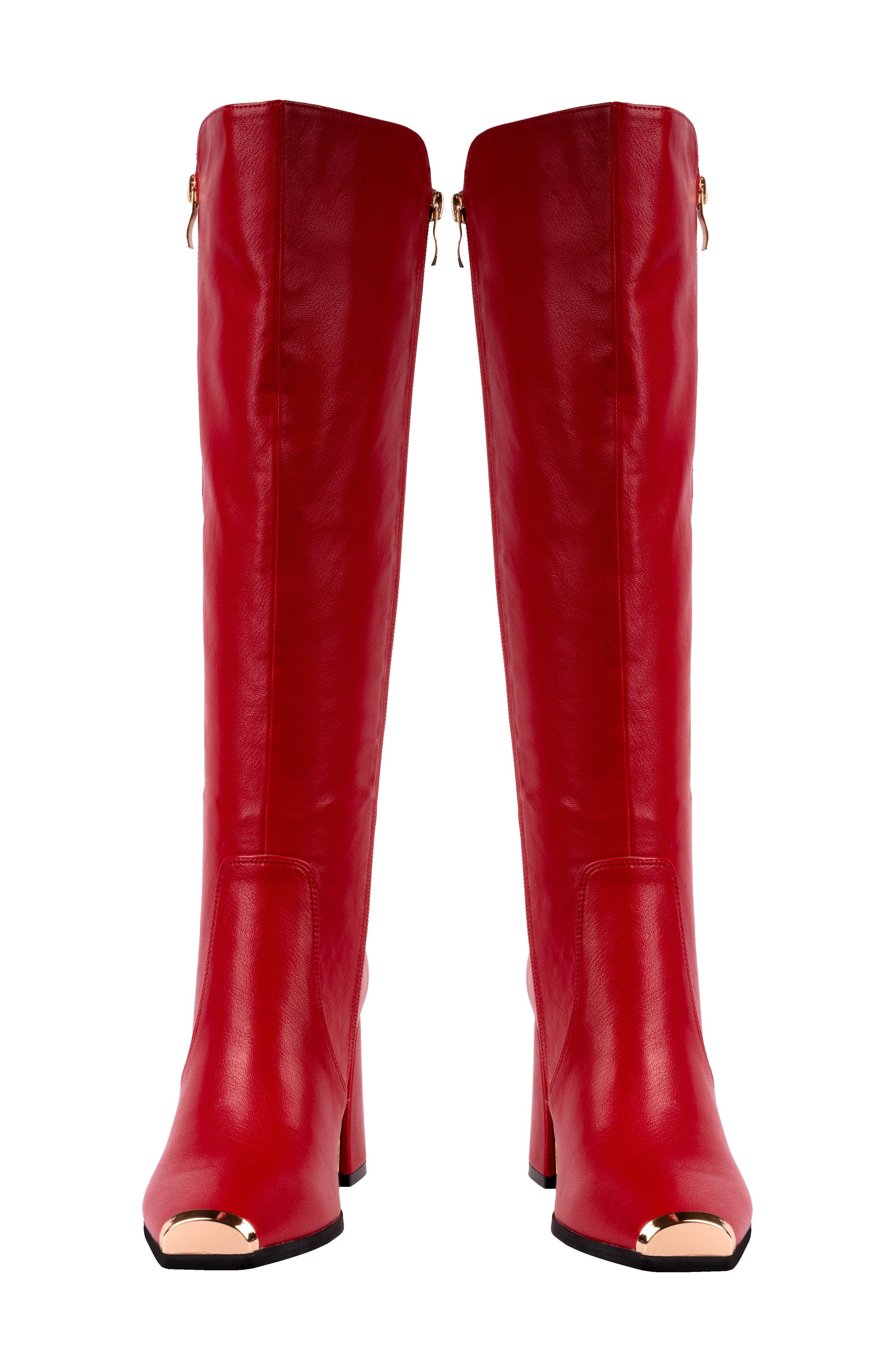 NINETY UNION Link Nipped Toe Knee High Boot, Alternate, color, Red