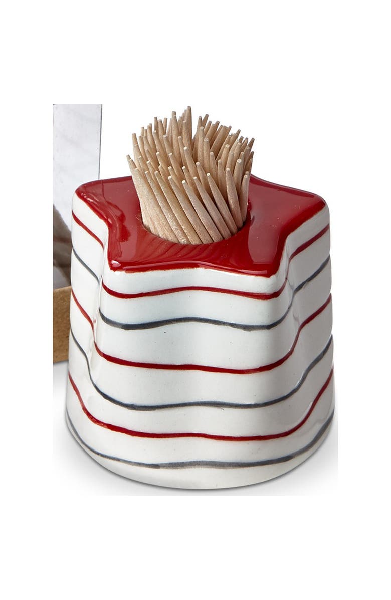 tag Red White Blue Star Stoneware Toothpick Holder Set, Alternate, color, Multicolored