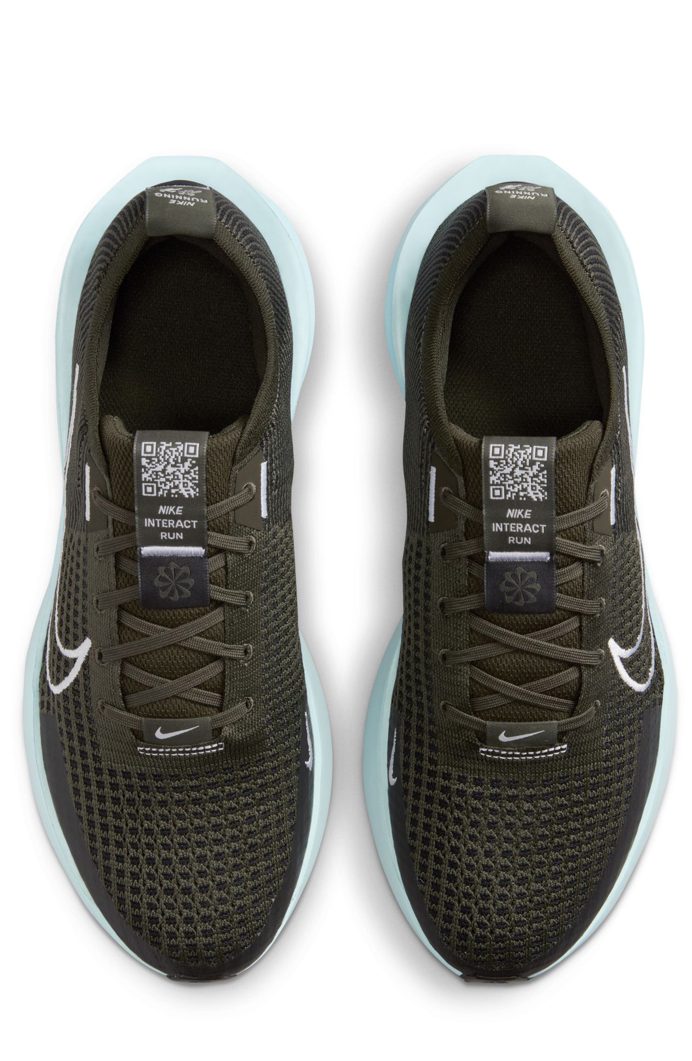 Nike Interact Run Running Sneaker, Alternate, color, Sequoia/ White/ Black