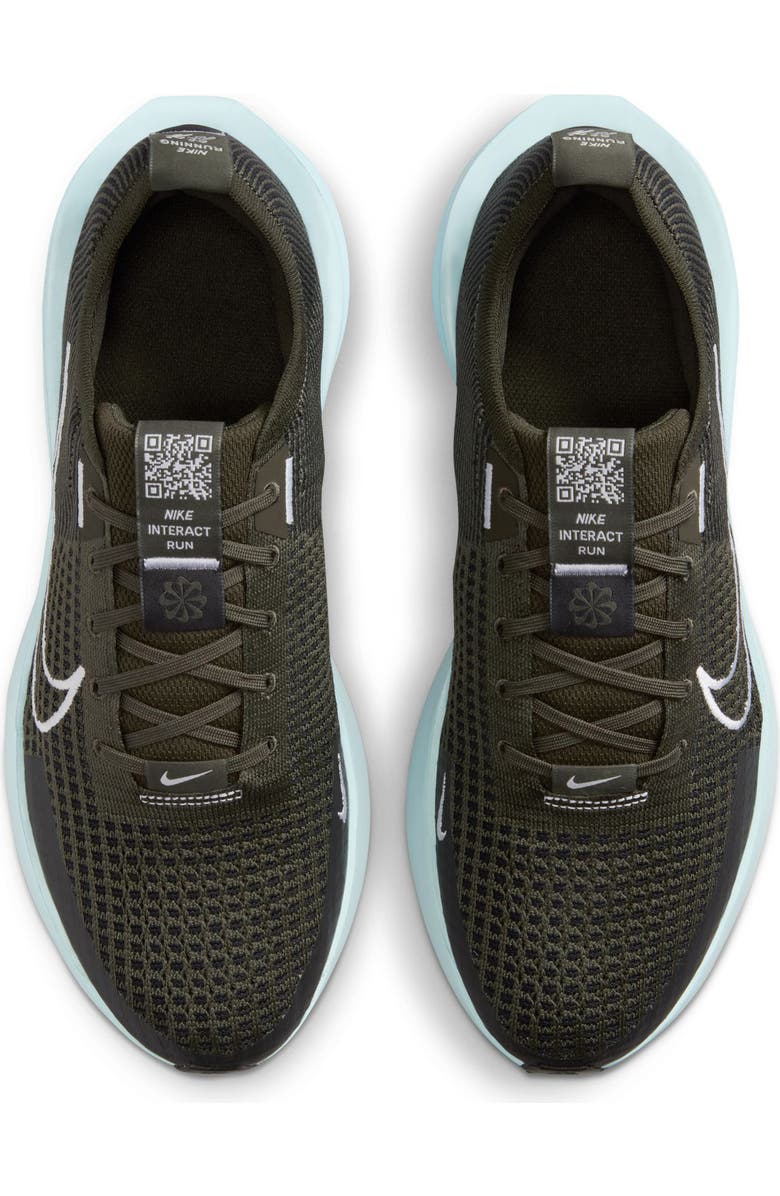Nike Interact Run Running Sneaker, Alternate, color, Sequoia/ White/ Black
