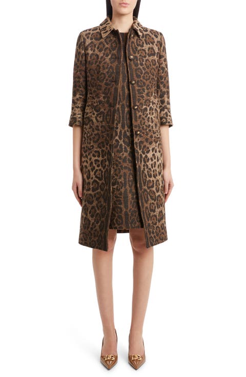 Dégradé Leopard Print Jacquard Jacket