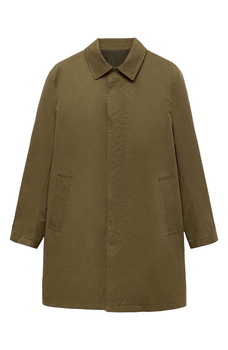 MANGO Classic Water Repellent Trench Coat, Alternate, color, Khaki Green
