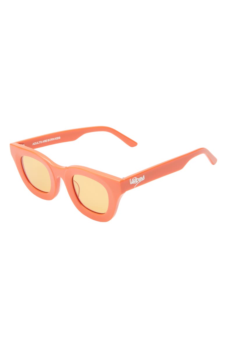 Wisdom Frame 3 43mm Round Sunglasses, Alternate, color, Orange