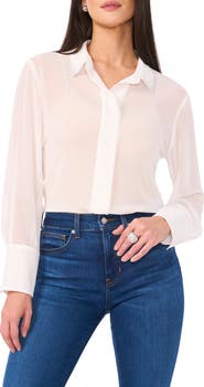 Vince Camuto Bead Detail Button-Up Shirt