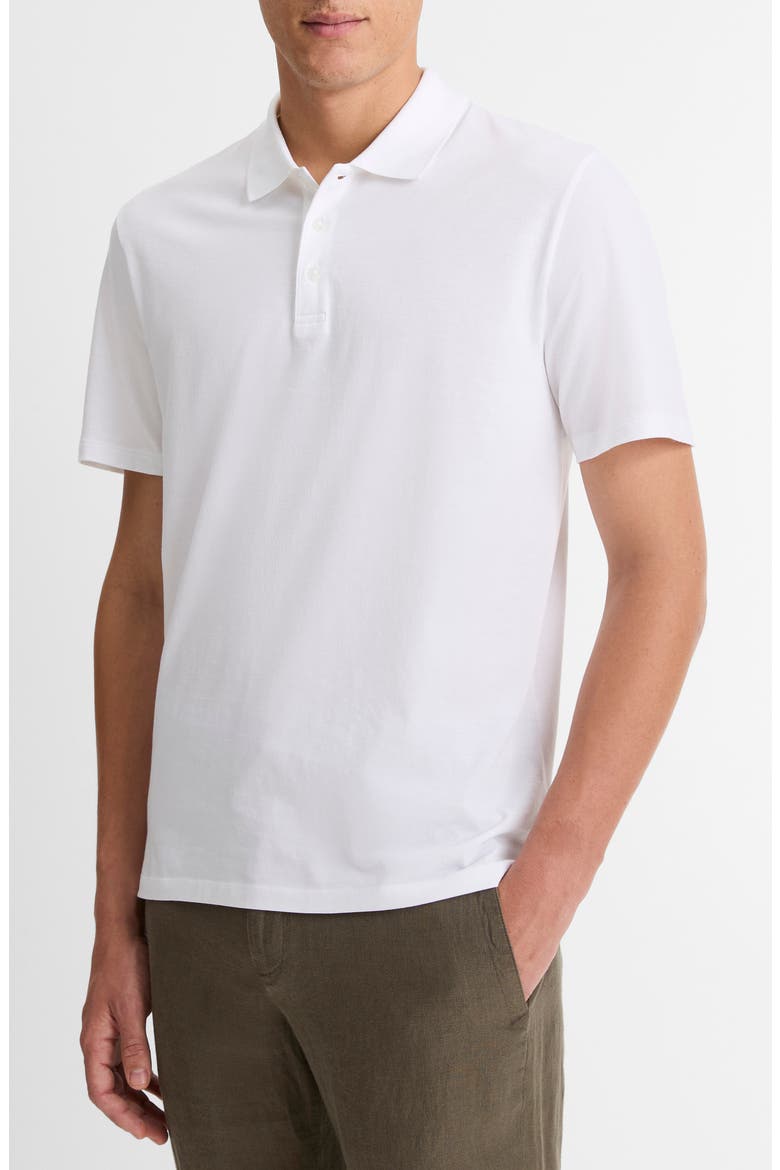 Solid Pima Cotton Polo, Main, color, OPTIC WHITE
