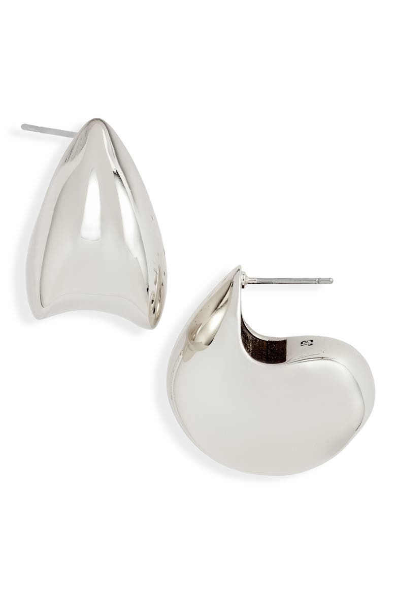 Nouveaux Puff Earrings, Main, color, HIGH POLISH SILVER