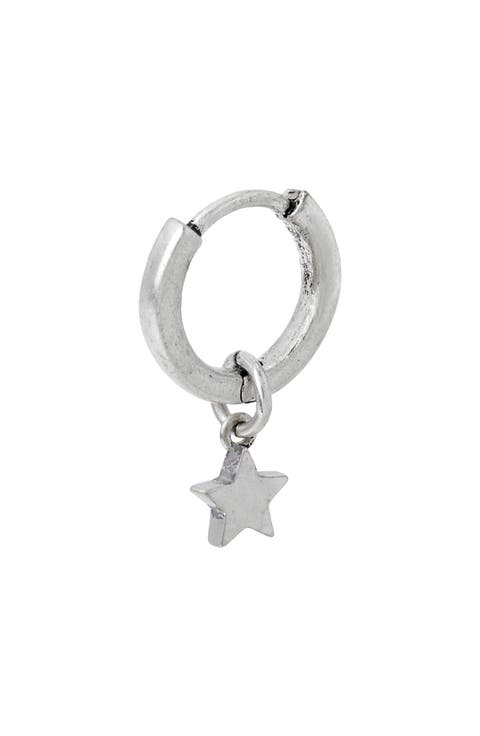 Men's Star Huggie Hoop Earrings