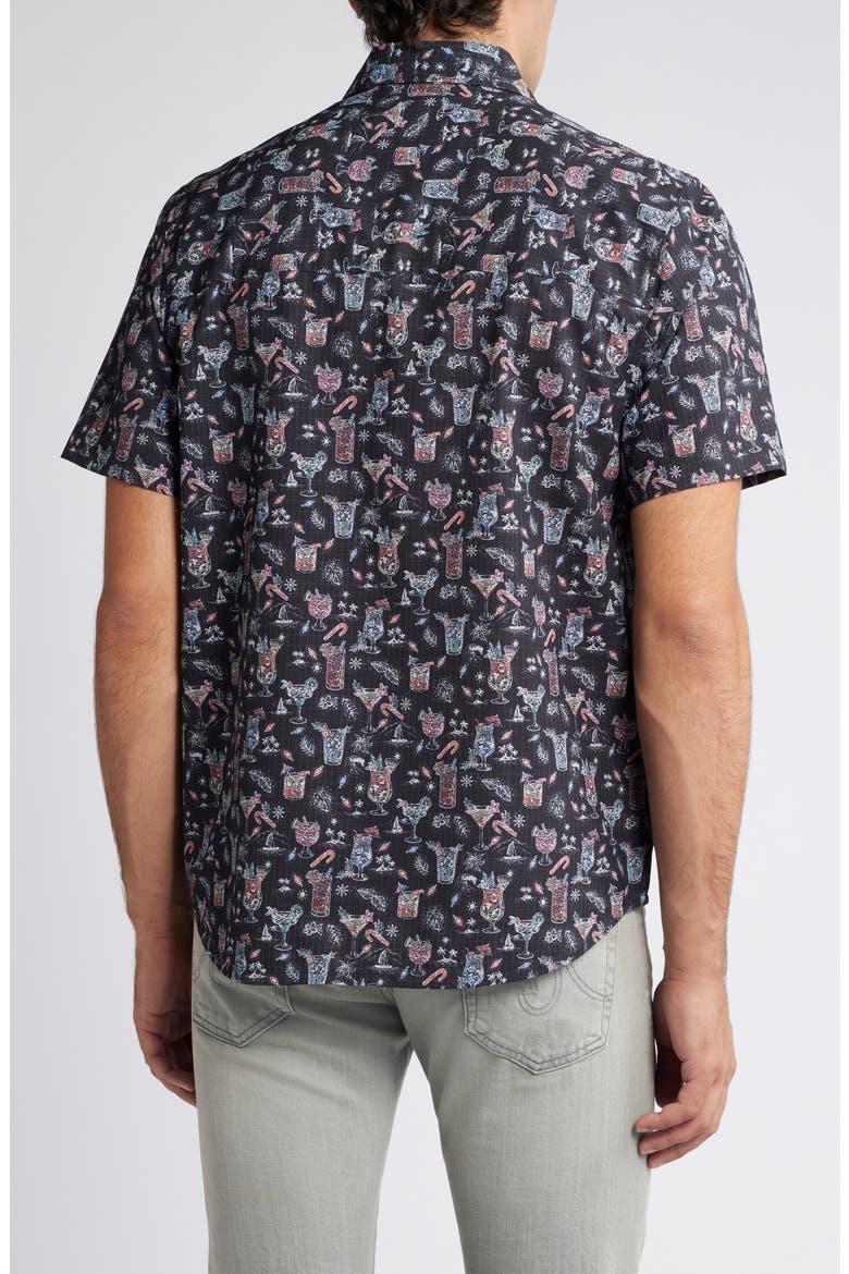 Bahama Coast Boozy Nights IslandZone® Short Sleeve Performance Button-Up Shirt, Alternate, color, NIGHT CAP