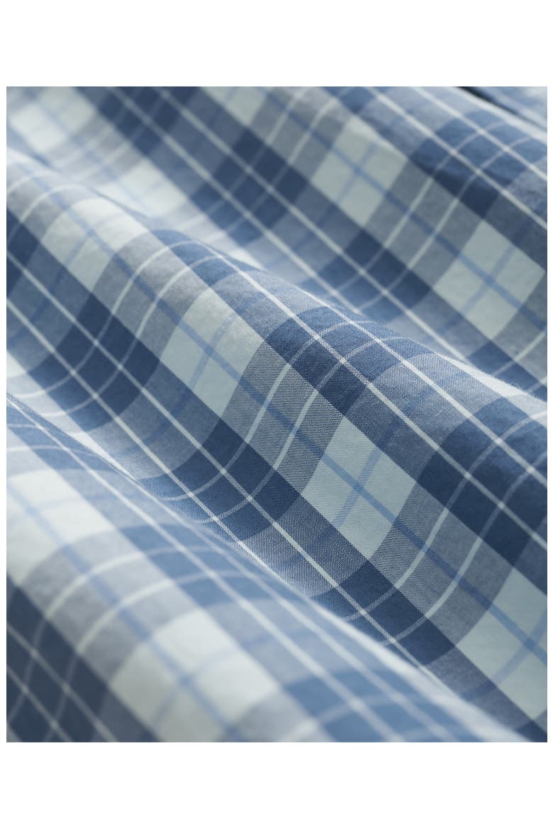 Friday Regular Fit Plaid Short Sleeve Cotton Poplin Button-Down Shirt, Alternate, color, TURQUOISE/ AQUA