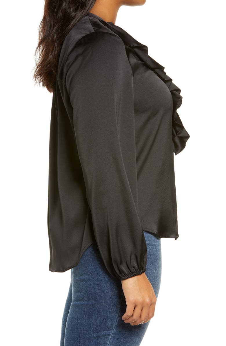 1.STATE Ruffle Neck Button-Front Blouse, Alternate, color, 
