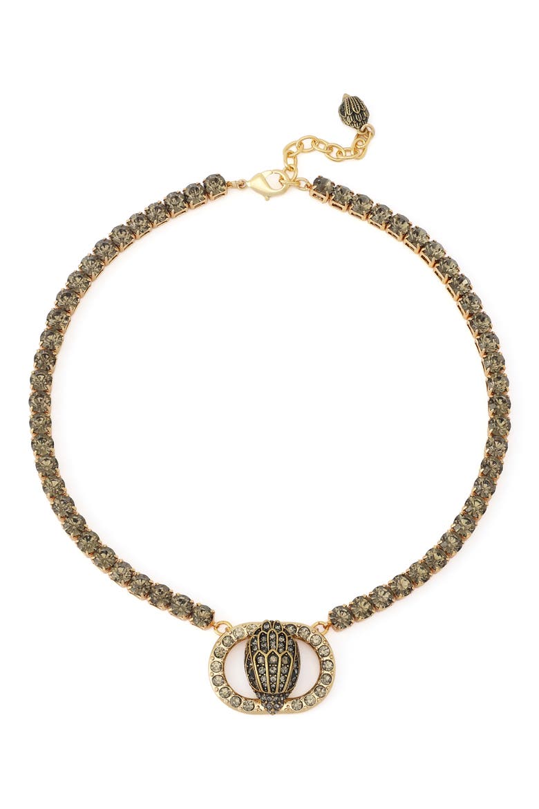 Chelsea Eagle Head Tennis Necklace, Main, color, BLACK DIAMOND