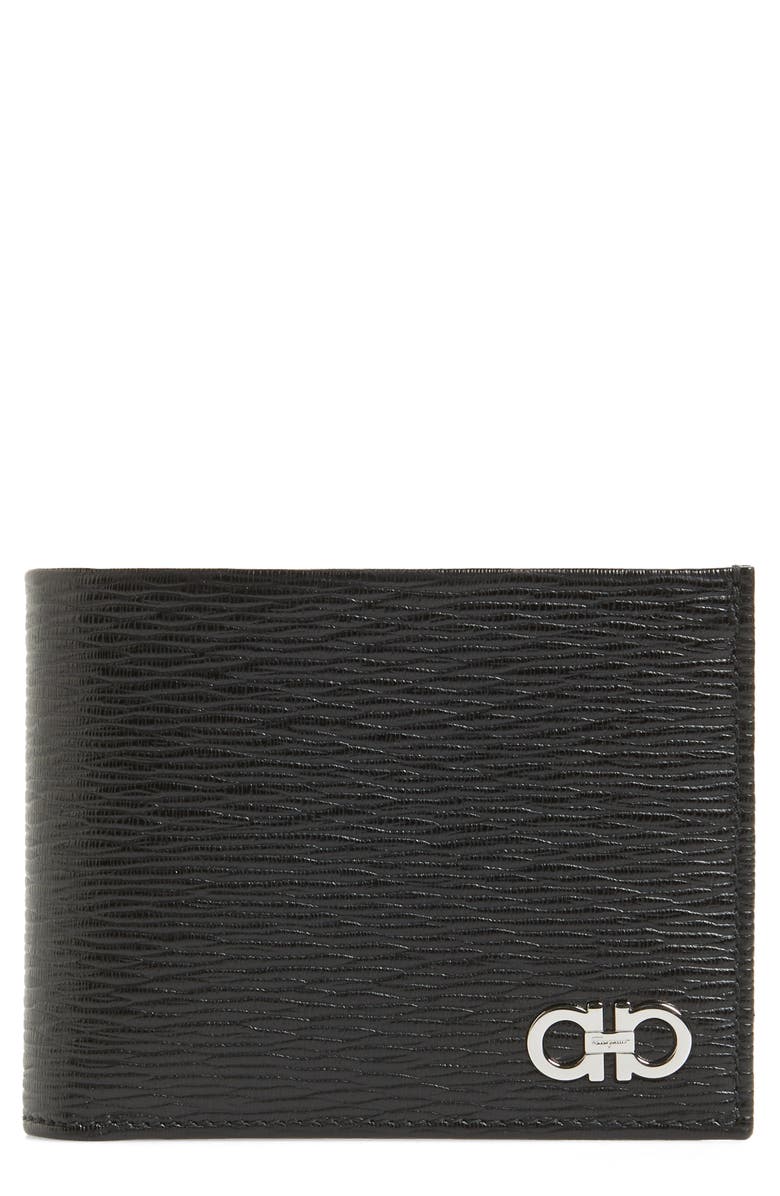 FERRAGAMO Revival Leather Billfold, Main, color, Black