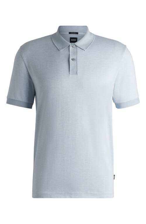 Hugo Boss Boss Parlay Cotton Piqué Polo In Light Blue