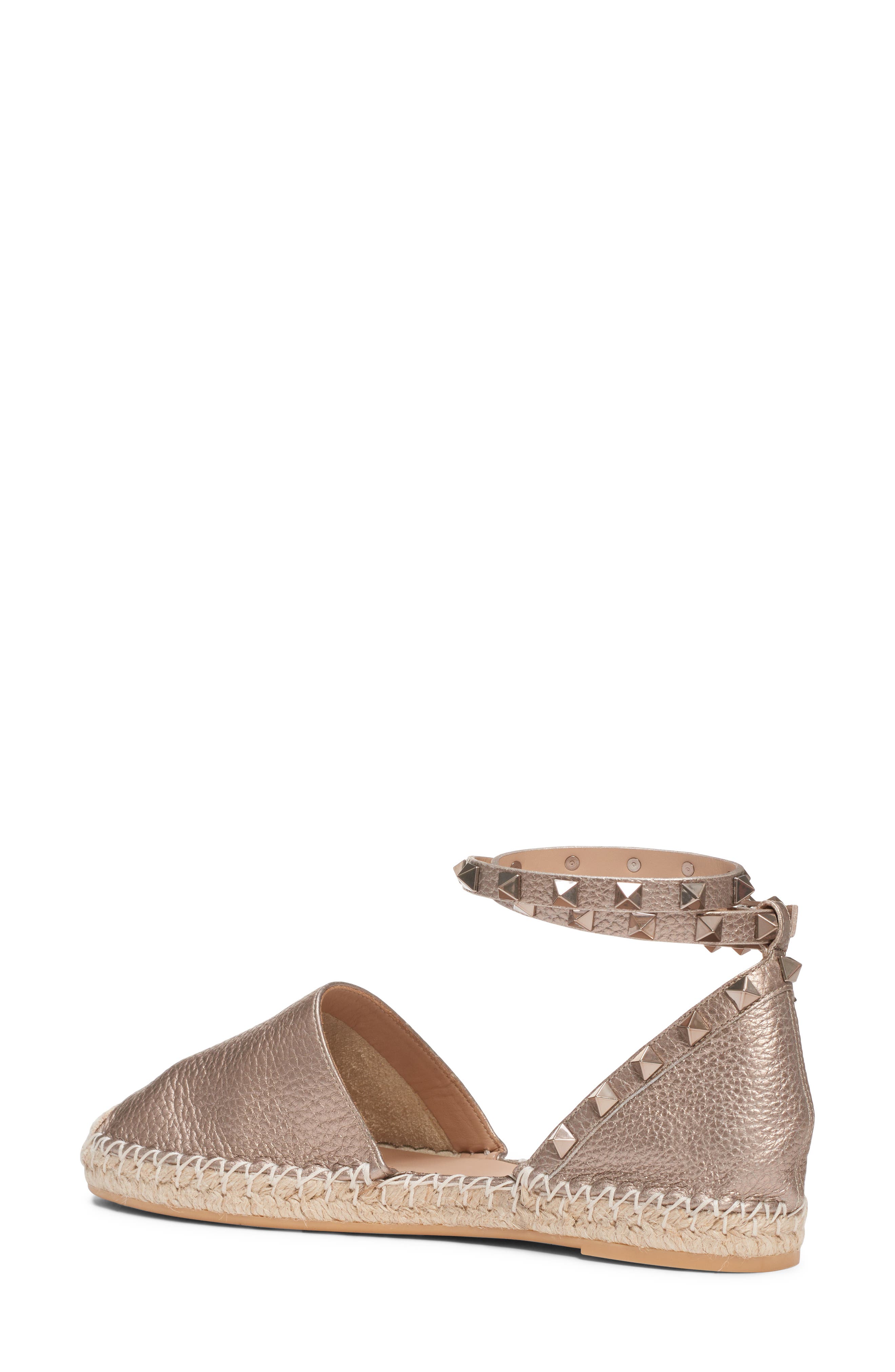 Rockstud Espadrille Sandal, Alternate, color, GOLD/ NATURAL