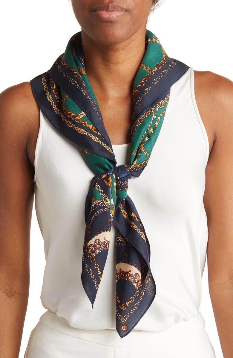 Vince Camuto Chain Status Silk Square Scarf, Main, color, 