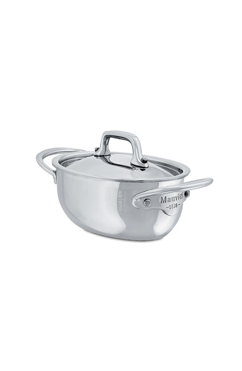 Mauviel M'Minis Oval Cocotte With Lid, 4.7 Inch, Alternate, color, Silver