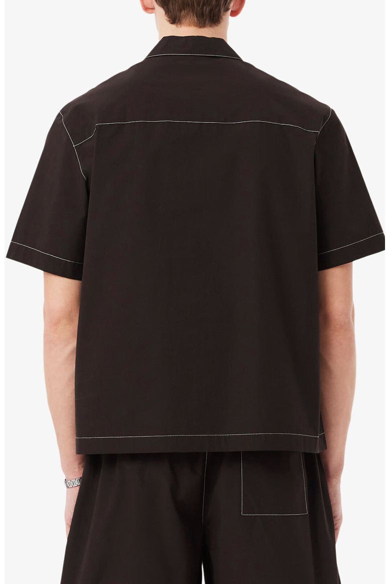 Topstitch Detail Woven Cotton Shirt, Alternate, color, BUFFALO