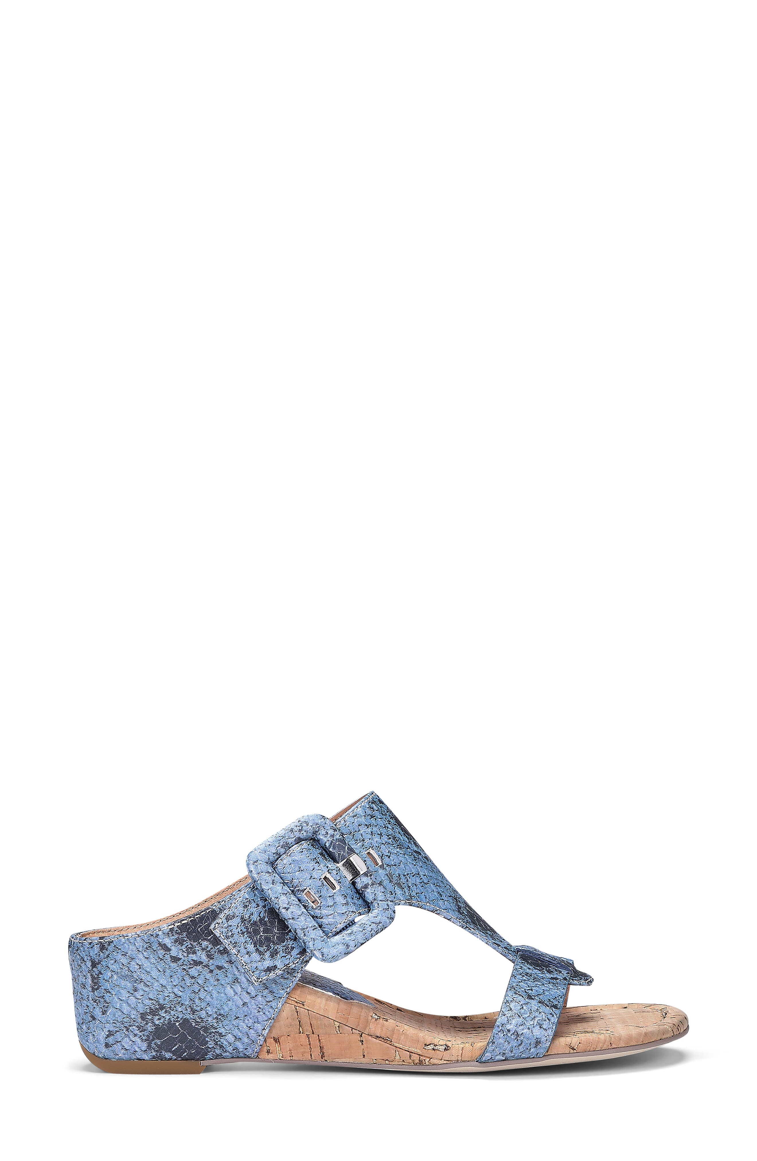 Ofelia Snakeskin Print Wedge Slide Sandal, Alternate, color, DENIM PRINT LEATHER