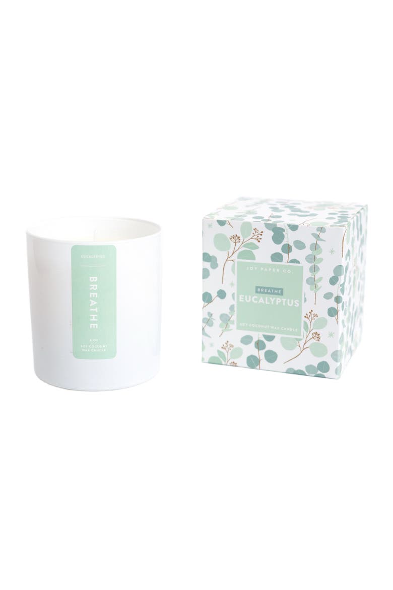 Breathe Eucalyptus Soy Coconut Candle, Main, color, White Glass Tumbler