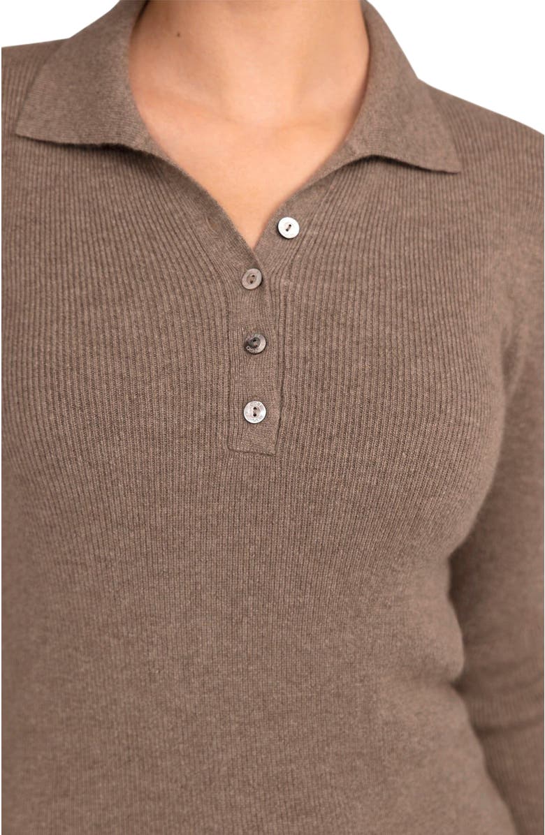 GOBI Mongolian Cashmere Organic Color Lightweight Polo, Alternate, color, 