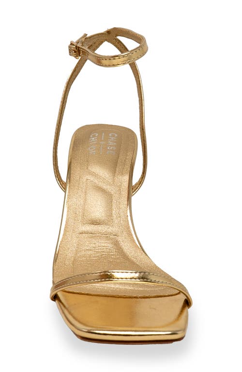 Chase & Chloe Chase And Chloe Richie Ankle Strap Sandal In Gold