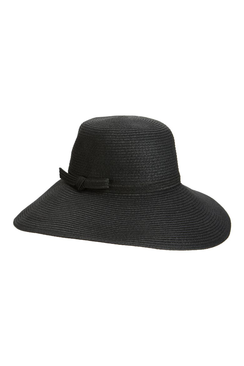 Packable Floppy Hat, Main, color, BLACK