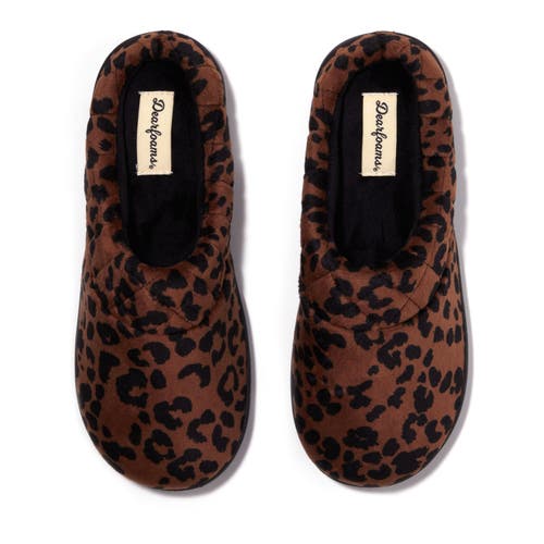 Dearfoams Darcy Quilted Cuff Velour Clog Slipper In Potting Soil