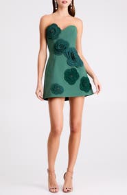 HELSI Gia Floral Appliqué Strapless Minidress