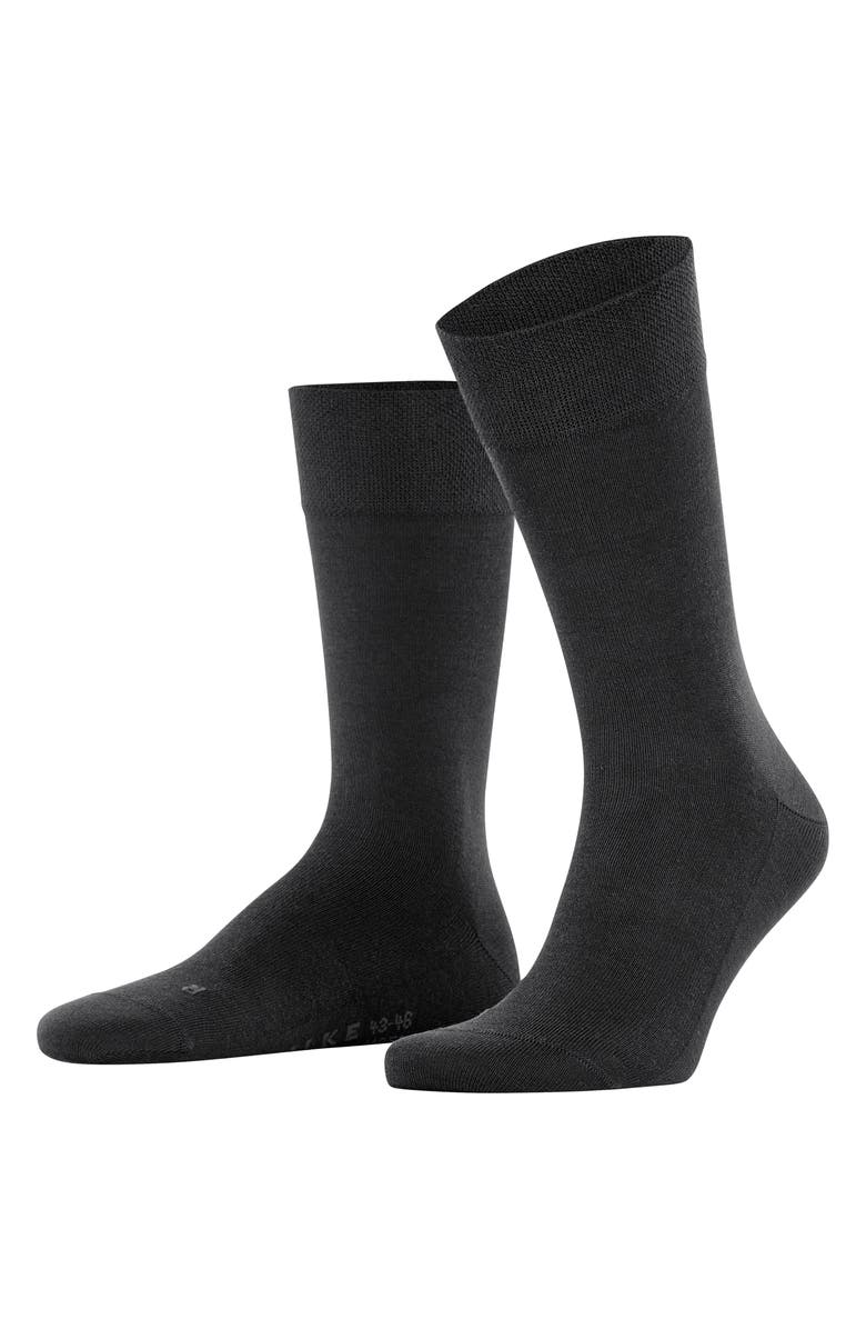 Falke Sensitive New York Crew Socks, Alternate, color, Black