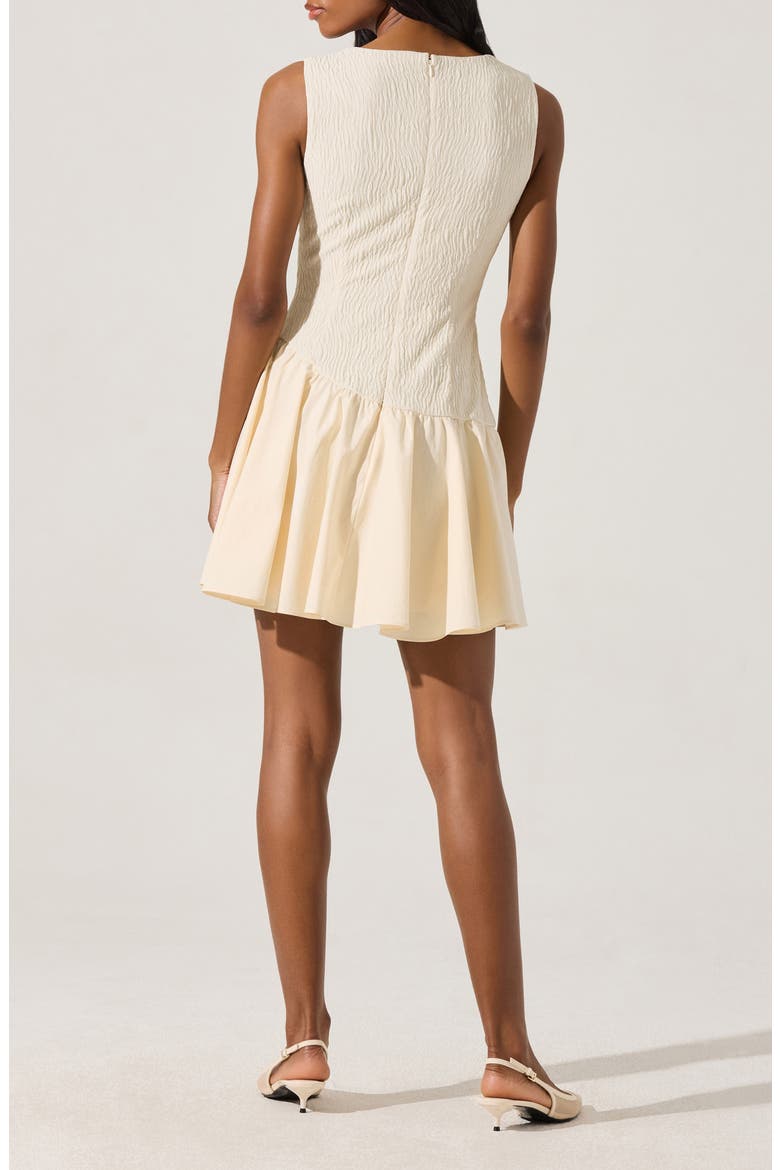 Cowl Neck Mixed Media Minidress, Alternate, color, CREAM